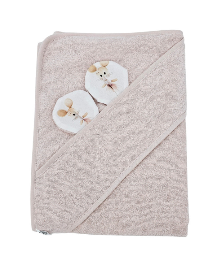 Бамбуковое банное полотенце BALLERINA MOUSE/ROSE PINK