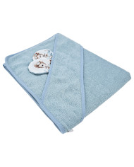 Bamboo bath cover PILOT BEAR/BLUE