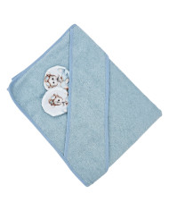 Bamboo bath cover PILOT BEAR/BLUE