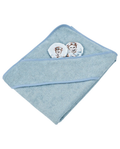 Bambusz fürdőlepedő PILOT BEAR/BLUE Bambusz fürdőlepedő PILOT BEAR/BLUE