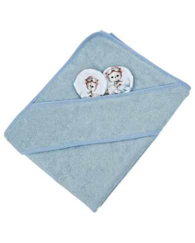 Бамбуковое банное полотенце PILOT BEAR/BLUE Бамбуковое банное полотенце PILOT BEAR/BLUE