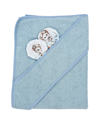 Bambusz fürdőlepedő PILOT BEAR/BLUE Bambusz fürdőlepedő PILOT BEAR/BLUE