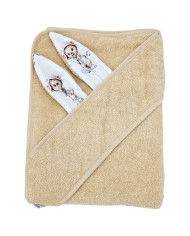 Kokvilnas vannas halāts GARDENER BEAR/BEIGE Kokvilnas vannas halāts GARDENER BEAR/BEIGE