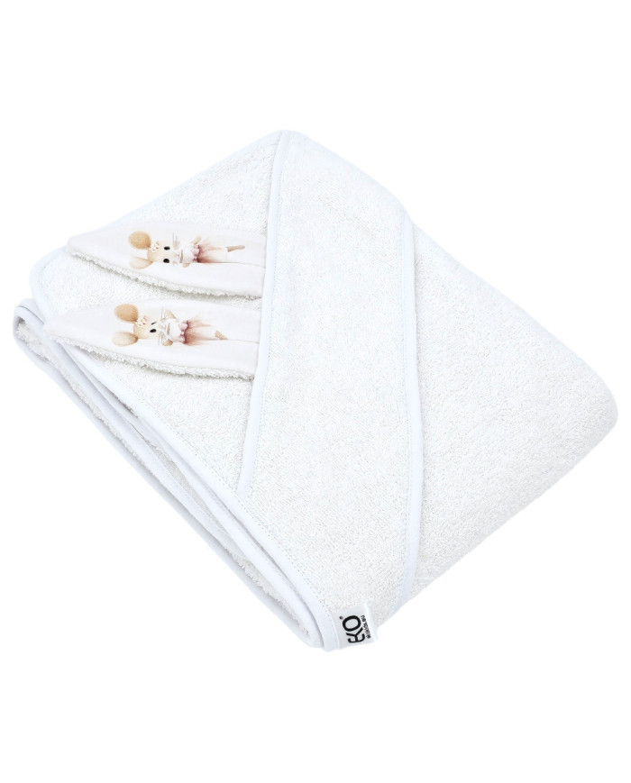 Peignoir en coton BALLERINA MOUSE/WHITE