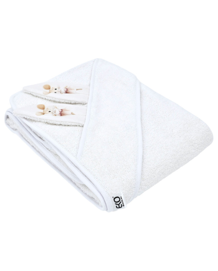 Cotton bath robe BALLERINA MOUSE/WHITE Cotton bath robe BALLERINA MOUSE/WHITE