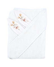 Bademantel aus Baumwolle BALLERINA MOUSE/WHITE