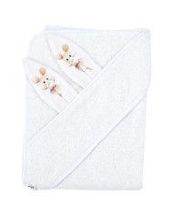 Cotton bath robe BALLERINA MOUSE/WHITE Cotton bath robe BALLERINA MOUSE/WHITE