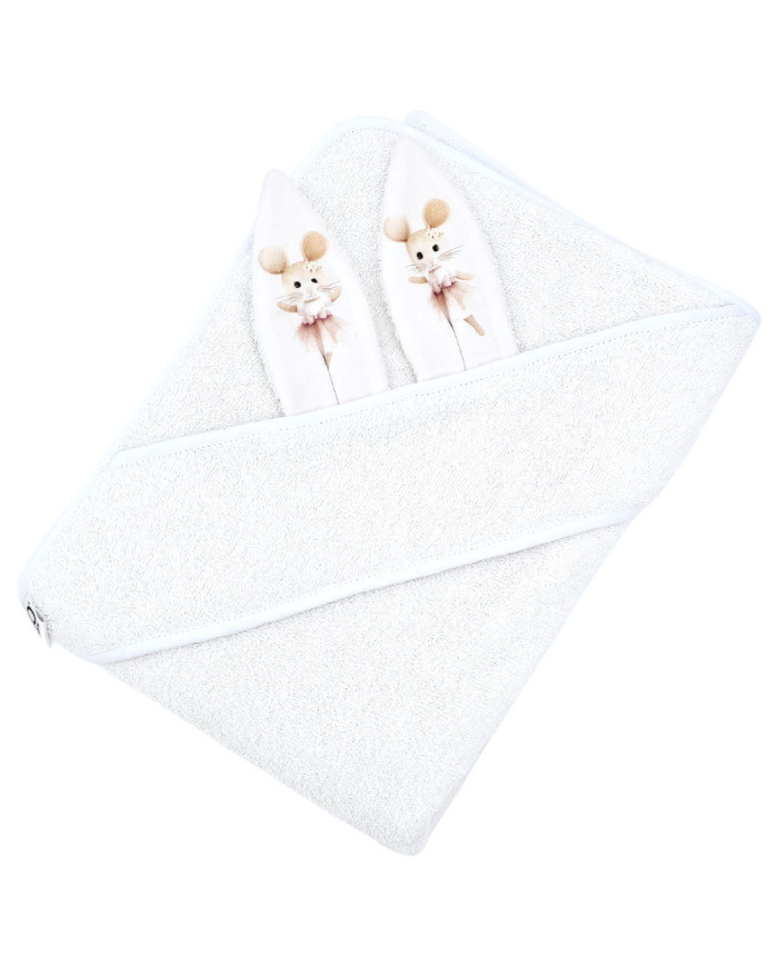 Peignoir en coton BALLERINA MOUSE/WHITE