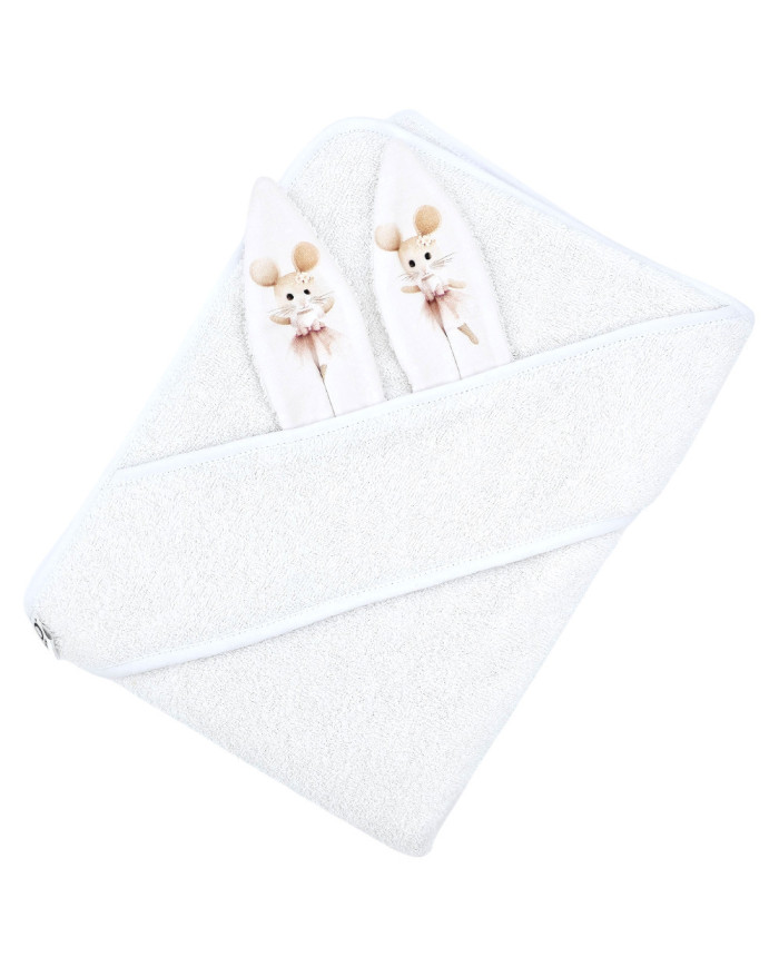 Peignoir en coton BALLERINA MOUSE/WHITE