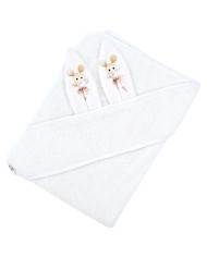 Cotton bath robe BALLERINA MOUSE/WHITE Cotton bath robe BALLERINA MOUSE/WHITE