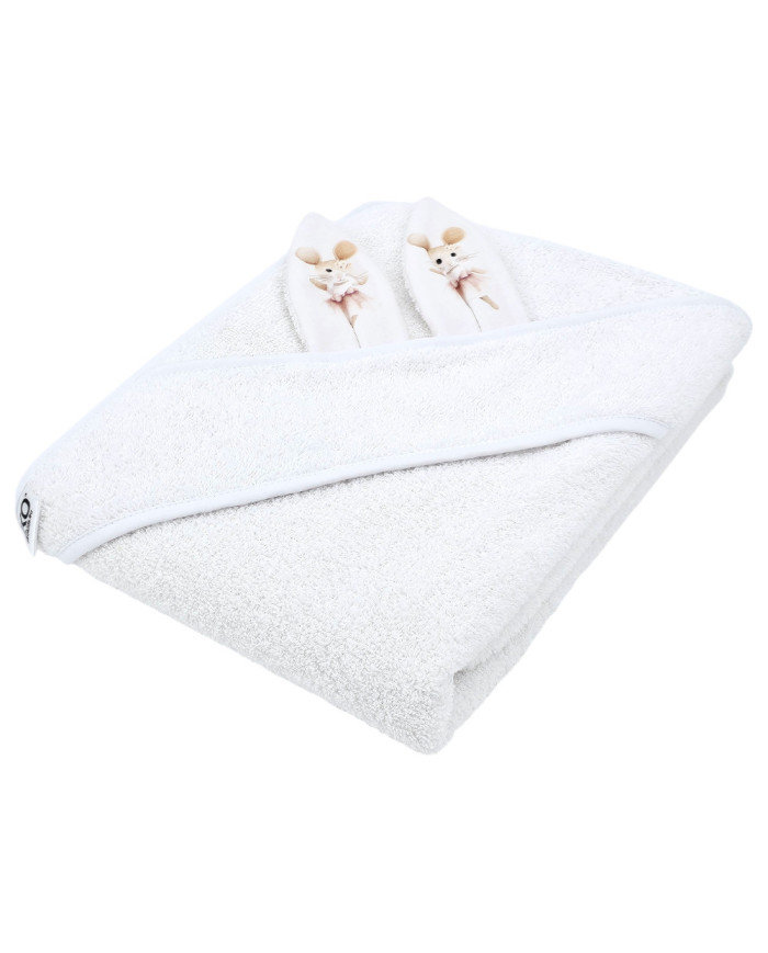 Peignoir en coton BALLERINA MOUSE/WHITE