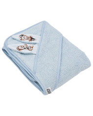 Bademantel aus Baumwolle PILOT BEAR/LIGHT BLUE