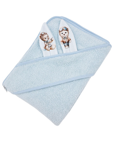 Хлопковый банный халат PILOT BEAR/LIGHT BLUE Хлопковый банный халат PILOT BEAR/LIGHT BLUE