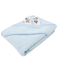 Bademantel aus Baumwolle PILOT BEAR/LIGHT BLUE