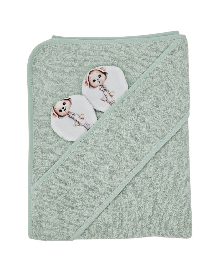 Bamboo bath cover GARDENER BEAR/MINT Bamboo bath cover GARDENER BEAR/MINT