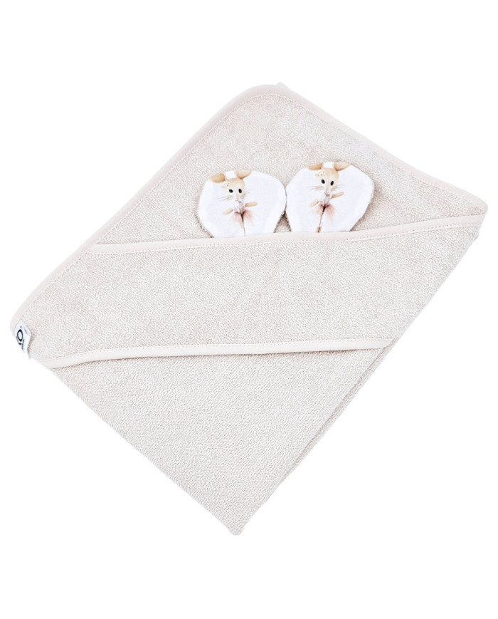 Serviette de bain en bambou BALLERINA MOUSE/LIGHT BEIGE Serviette de bain en bambou BALLERINA MOUSE/LIGHT BEIGE
