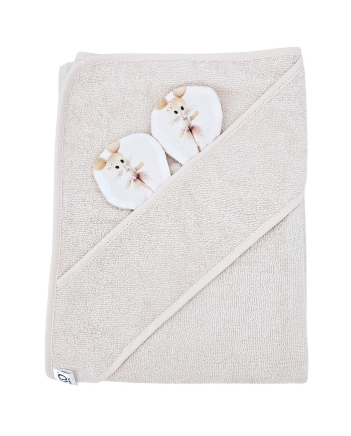 Serviette de bain en bambou BALLERINA MOUSE/LIGHT BEIGE Serviette de bain en bambou BALLERINA MOUSE/LIGHT BEIGE