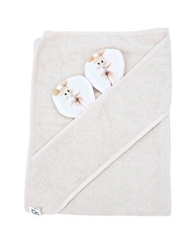 Бамбуковое банное полотенце BALLERINA MOUSE/LIGHT BEIGE Бамбуковое банное полотенце BALLERINA MOUSE/LIGHT BEIGE