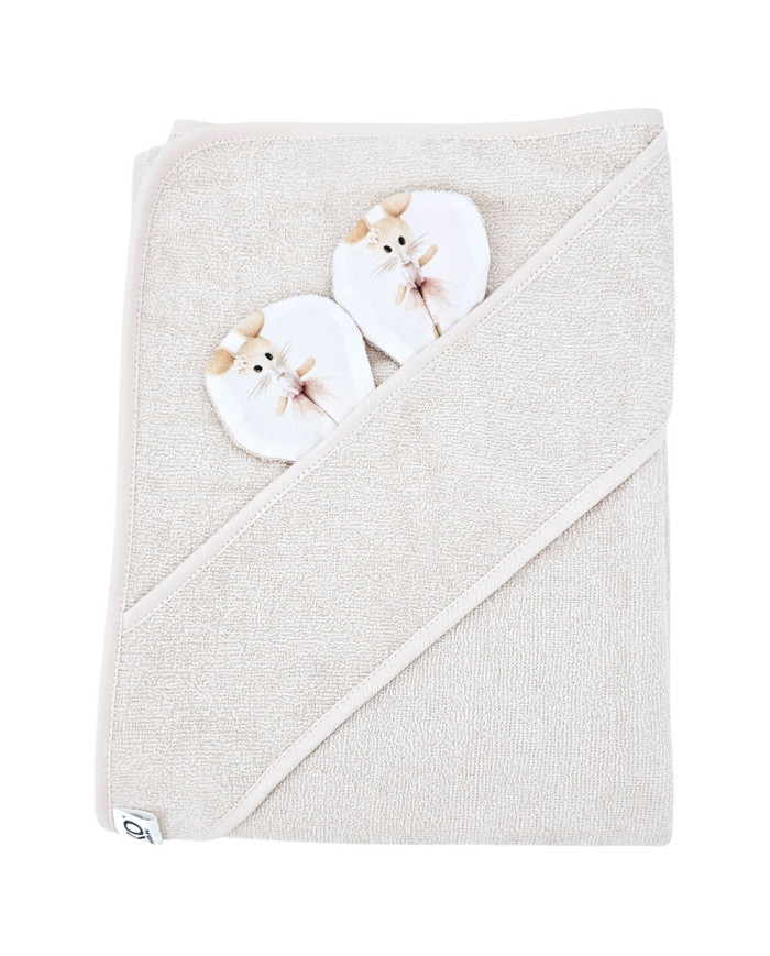Badetuch aus Bambus BALLERINA MOUSE/LIGHT BEIGE Badetuch aus Bambus BALLERINA MOUSE/LIGHT BEIGE