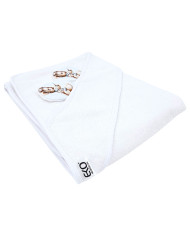 Bamboo bath cover PILOT BEAR/WHITE