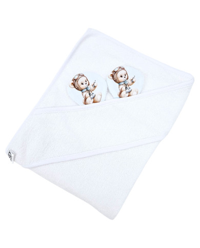 Bamboo bath cover PILOT BEAR/WHITE Bamboo bath cover PILOT BEAR/WHITE