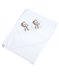 Bamboo bath cover PILOT BEAR/WHITE