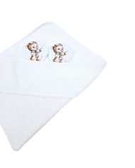 Badetuch aus Bambus PILOT BEAR/WHITE