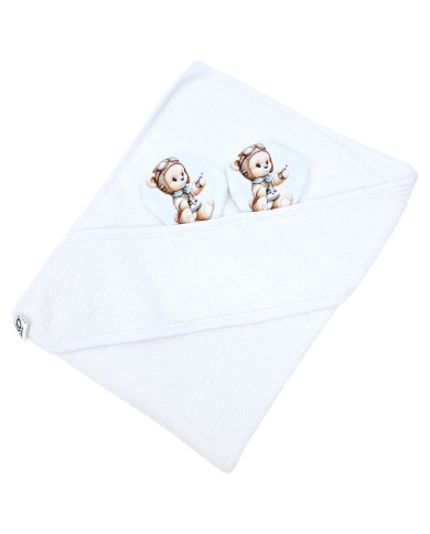 Bambusz fürdőlepedő PILOT BEAR/WHITE Bambusz fürdőlepedő PILOT BEAR/WHITE