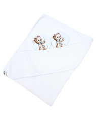 Bamboo bath cover PILOT BEAR/WHITE