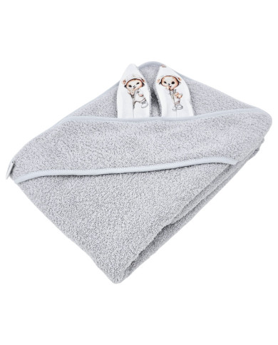 Cotton bath robe GARDENER BEAR/GREY Cotton bath robe GARDENER BEAR/GREY
