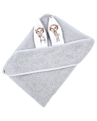 Cotton bath robe GARDENER BEAR/GREY