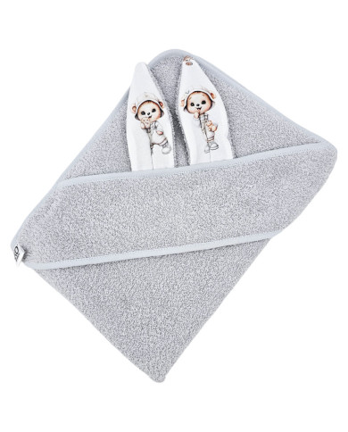 Cotton bath robe GARDENER BEAR/GREY Cotton bath robe GARDENER BEAR/GREY