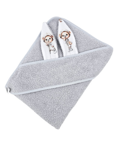 Cotton bath robe GARDENER BEAR/GREY Cotton bath robe GARDENER BEAR/GREY
