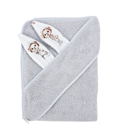 Cotton bath robe GARDENER BEAR/GREY Cotton bath robe GARDENER BEAR/GREY