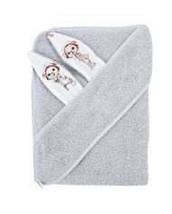 Cotton bath robe GARDENER BEAR/GREY