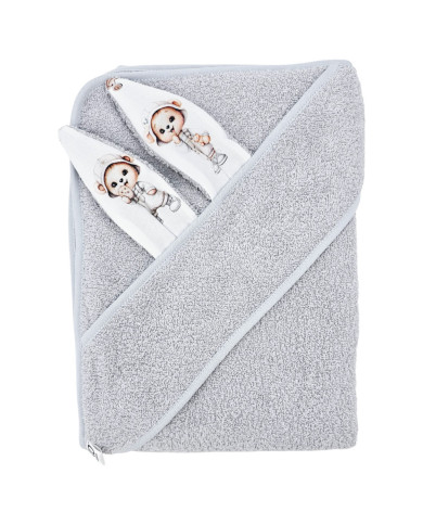 Cotton bath robe GARDENER BEAR/GREY Cotton bath robe GARDENER BEAR/GREY