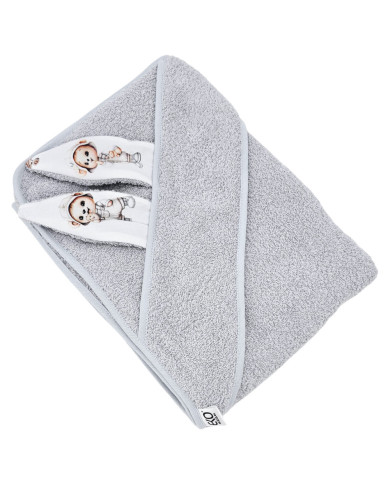 Cotton bath robe GARDENER BEAR/GREY Cotton bath robe GARDENER BEAR/GREY