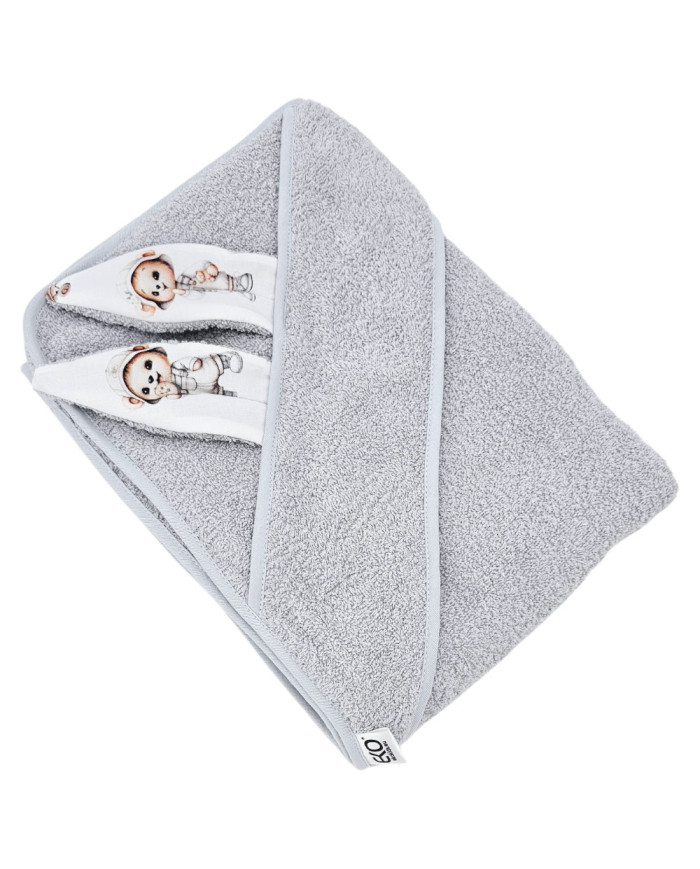 Cotton bath robe GARDENER BEAR/GREY