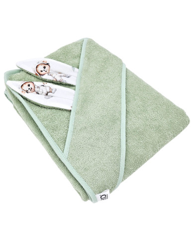 Pamut fürdőköpeny GARDENER BEAR/MINT Pamut fürdőköpeny GARDENER BEAR/MINT
