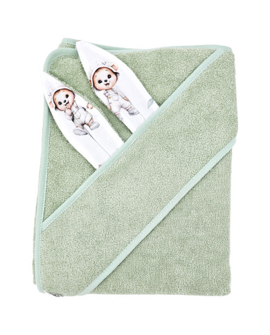 Cotton bath robe GARDENER BEAR/MINT Cotton bath robe GARDENER BEAR/MINT