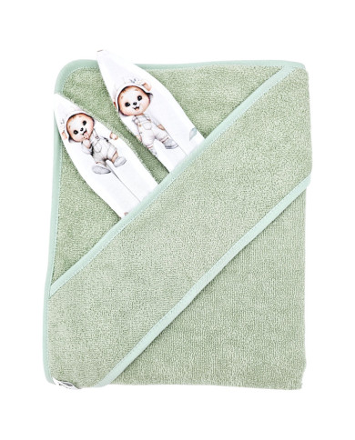 Cotton bath robe GARDENER BEAR/MINT Cotton bath robe GARDENER BEAR/MINT