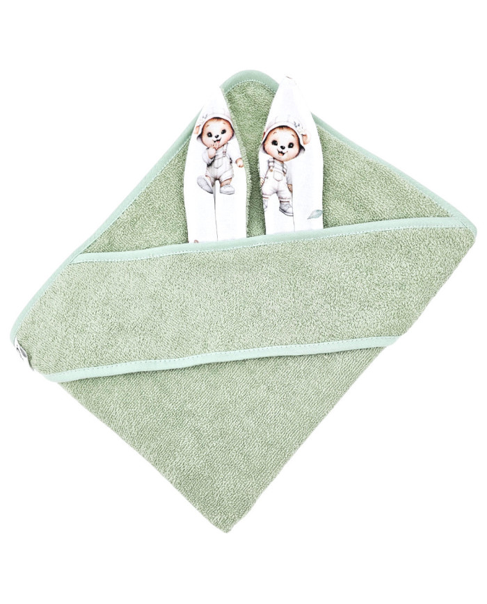 Cotton bath robe GARDENER BEAR/MINT