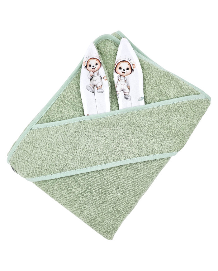 Cotton bath robe GARDENER BEAR/MINT