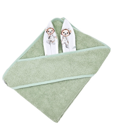 Cotton bath robe GARDENER BEAR/MINT Cotton bath robe GARDENER BEAR/MINT