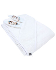 Peignoir en coton PILOT BEAR/WHITE