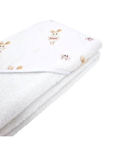 Bath robe BALLERINA MOUSE/WHITE Bath robe BALLERINA MOUSE/WHITE