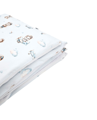 Printed cotton bedding - 2-piece 120x90 cm PILOT BEAR Printed cotton bedding - 2-piece 120x90 cm PILOT BEAR