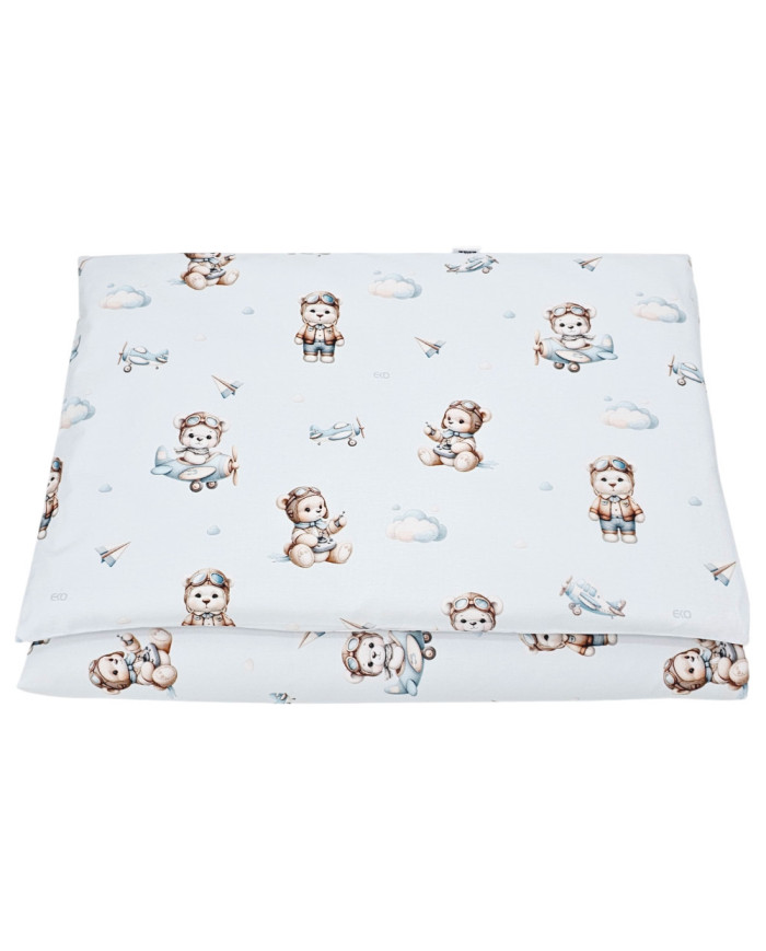 Literie en coton imprimé - 2 pièces 120x90 cm PILOT BEAR Literie en coton imprimé - 2 pièces 120x90 cm PILOT BEAR
