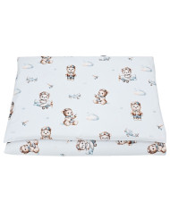 Literie en coton imprimé - 2 pièces 120x90 cm PILOT BEAR Literie en coton imprimé - 2 pièces 120x90 cm PILOT BEAR