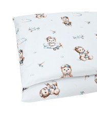 Literie en coton imprimé - 2 pièces 120x90 cm PILOT BEAR Literie en coton imprimé - 2 pièces 120x90 cm PILOT BEAR